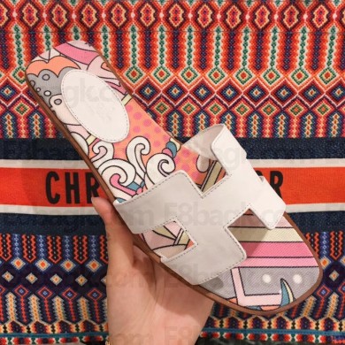 hermes flower printed oran slippers 05 2019