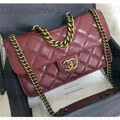 Chanel Smooth Calfskin Leather Flap Bag Fuchsia With Vintage Hardware