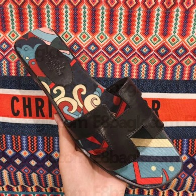 hermes flower printed oran slippers 06 2019