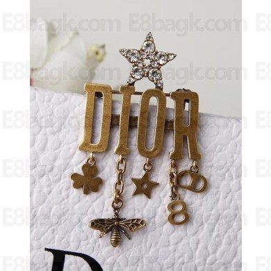 Dior Bee and Star Brooch Gold/Crystal 2018