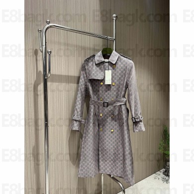 GUCCI gray GG trench coat 2024