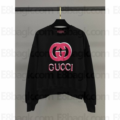 GUCCI pink GG LOGO cotton sweatshirt 2024