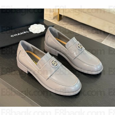 Chanel Calfskin in grey loafers G45988 2024