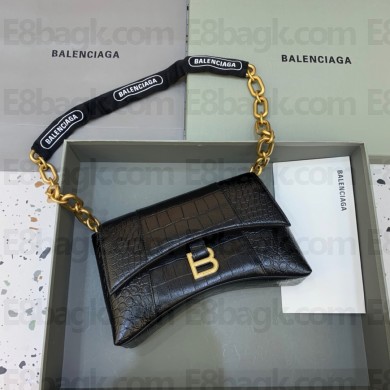balenciaga downtown XS shoulder bag with chain black