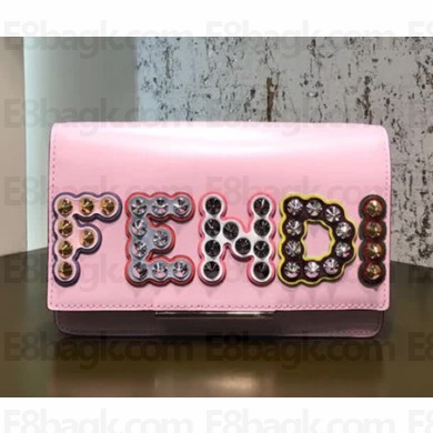 Fendi Mini Shoulder Bag on Chain Pink