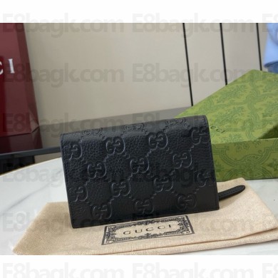 Gucci GG Emblem wallet 815874 Black GG grainy leather 2024