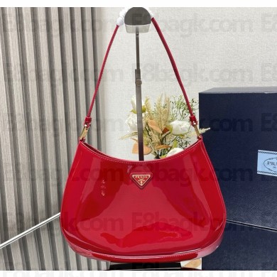 Prada Cleo patent leather shoulder bag 1BC499 Red 2024