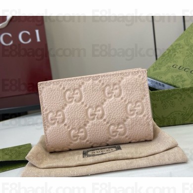 Gucci GG Emblem wallet 815874 Light pink GG grainy leather  2024