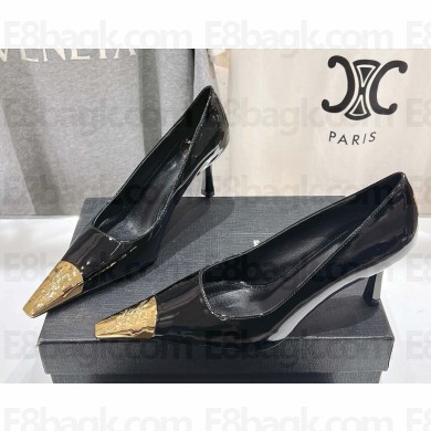 Saint Laurent Jeanne patent leather pumps black heel 6.5cm 2025