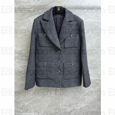 Chanel gray wool tweed jacket 2024