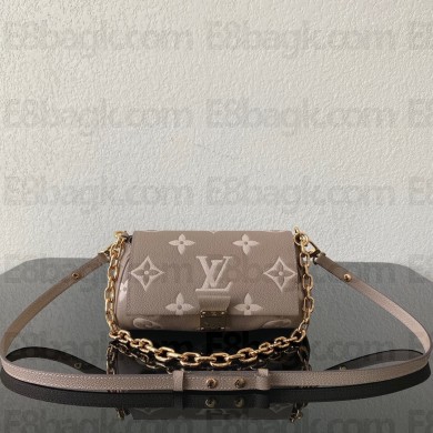 LOUIS VUITTON favorite DOVE/CREAM monogram empreinte leather SHOULDER BAG M45836