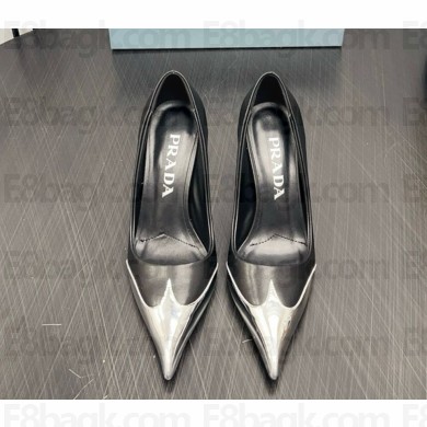 Prada heel 8cm pumps leather and patent goatskin black 1031-2024