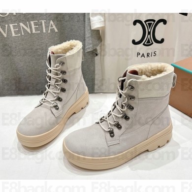 Loro Piana Gravel Boots Walk suede leather in grey 1031-2024