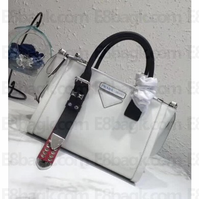 Prada Concept Calf leather Handbag 1BA175 White/Red 2018