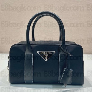 Prada Re-Nylon and leather medium top-handle 1BG846 black 2024
