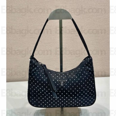 Prada Re-Nylon bag with studs 1NE515 black 2025