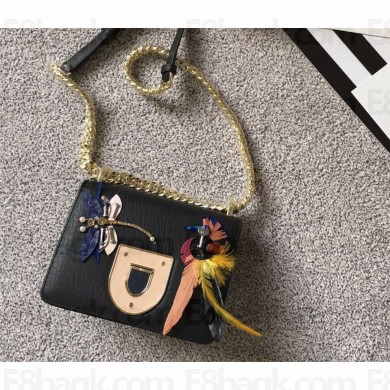 Dior “Diorama Club” bag in black crinkled lambskin
