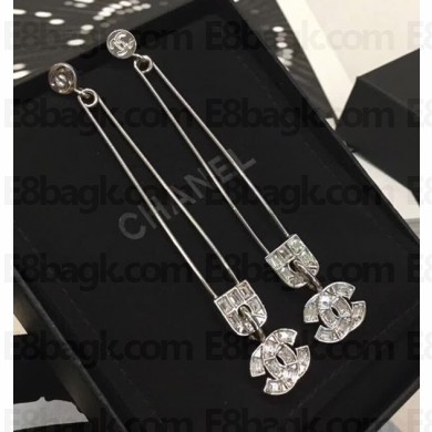 Chanel Pin Earrings Silver 2018