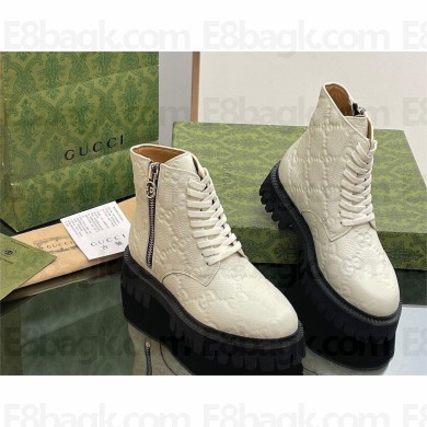 Gucci lover's GG leather boot 751712 white 2023
