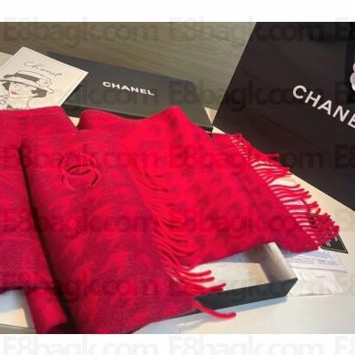 Chanel cashmere scarves red 30*180cm 1214-2024