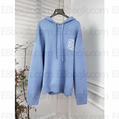 loewe Hoodie in wool in blue/White 2024 