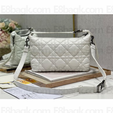 dior large nomad pouch in Latte Macrocannage Calfskin 2023