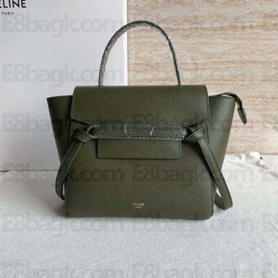 Celine  Nano Belt bag in grained calfskin green 04 2024