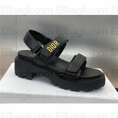 Dior Dioract Platform Sandal in black lambskin 2024