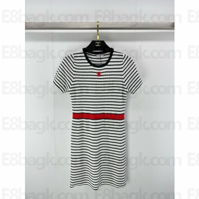 Chanel Cotton White, Black & Red dress 2024 