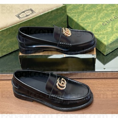 Gucci Women's Double G loafer 816333 Black leather 1125-2024