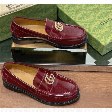 Gucci Women's Double G loafer 816333 Gucci Rosso Ancora red leather 1125-2024