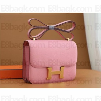 Hermes Constance 18 Bag in original Epsom Leather rose confetti with gold hardware (handmade)