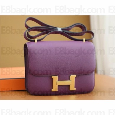 Hermes Constance 18 Bag in original evercolor Leather anemone with gold hardware(handmade)