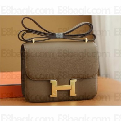 Hermes Constance 18 Bag in original evercolor Leather beige de weimar with gold hardware(handmade)