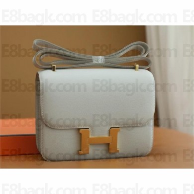 Hermes Constance 18 Bag in original evercolor Leather gris perle with gold hardware(handmade)