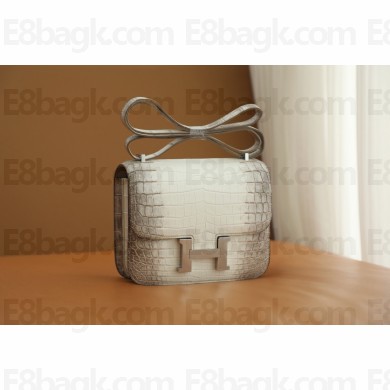 Hermes himalaya Constance 18 Bag in Niloticus leather with silver hardware(handmade)