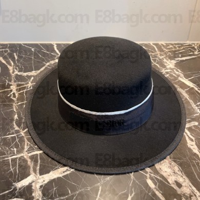 Dior Black Wool Felt brim hat 2024