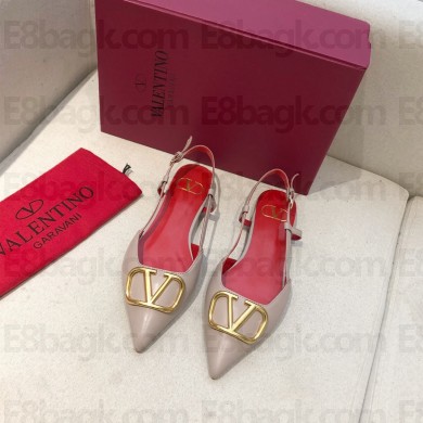 Valentino VLOGO Calfskin Slingback FLATS nude pink/RED 2020