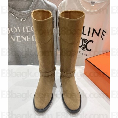 Hermes Veo high boots suede leather in Brown 2024