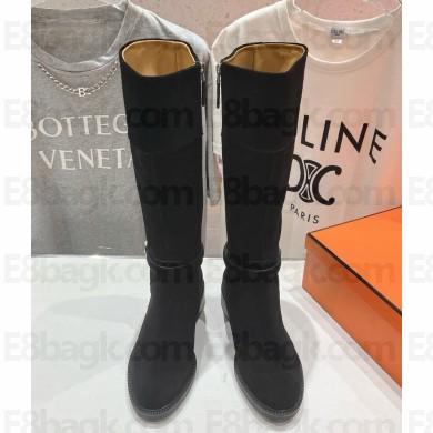 Hermes Veo high boots suede leather in Black 2024