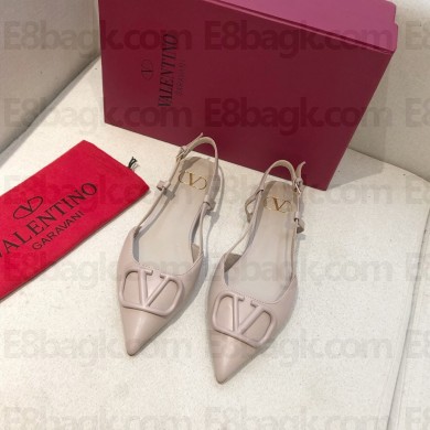 Valentino VLOGO Calfskin Slingback FLATS nude pink 2020