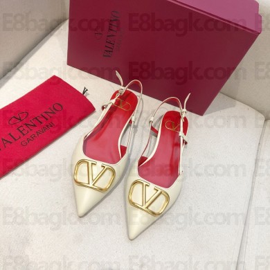 Valentino VLOGO Calfskin Slingback FLATS WHITE/RED 2020