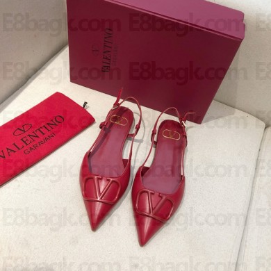 Valentino VLOGO Calfskin Slingback FLATS red 2020