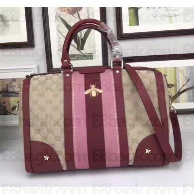 Gucci Vintage Web Embroidered Bag 406868 Burgundy