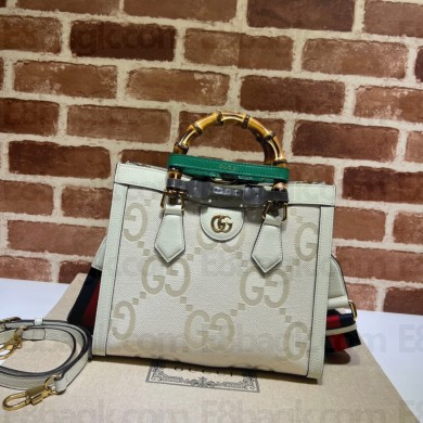 Gucci off white canvas Diana jumbo GG small tote bag 702721 2022