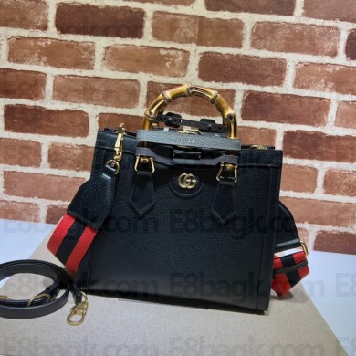 Gucci black leather Diana small tote bag 702721 2022