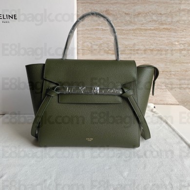 Celine MICRO Belt bag in grained calfskin GREEN 02 2024