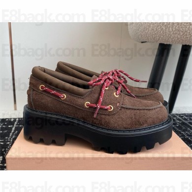 Miu Miu Suede loafers 5D293E brown 2024