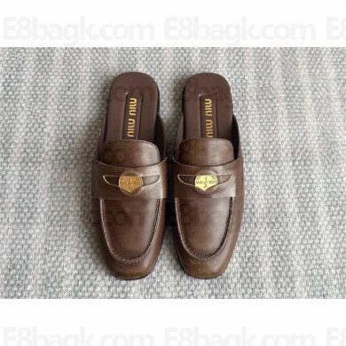 Miu Miu Bleached leather loafers 5D326E sienna 2024
