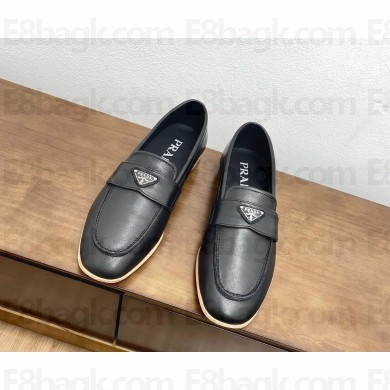 Prada women's calfskin  Loafers in black 2024